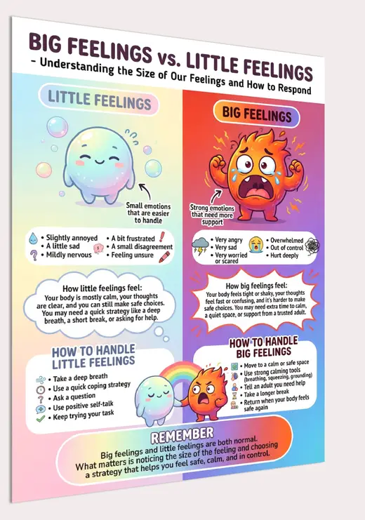 size of feelings printable poster preview
