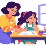 Sluggish cognitive tempo: a teacher kneeling beside a quiet student gazing out a classroom window