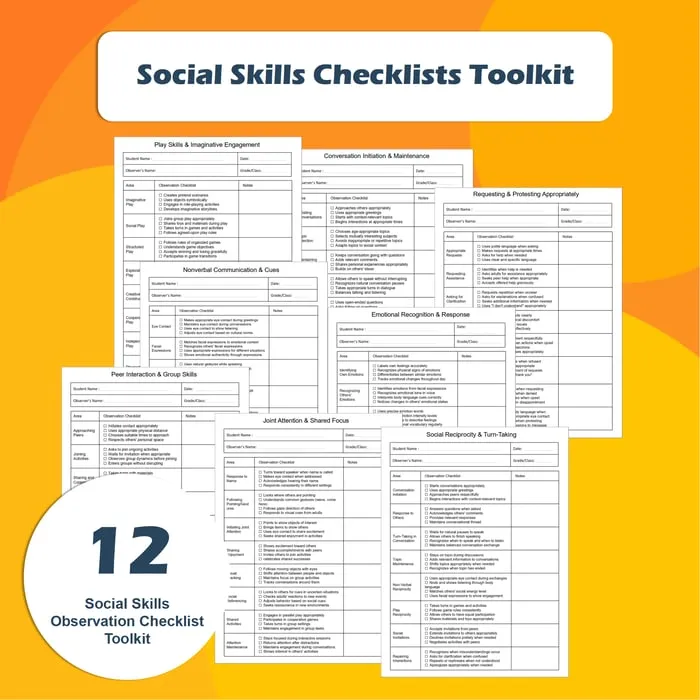 social skills checklist resource cover