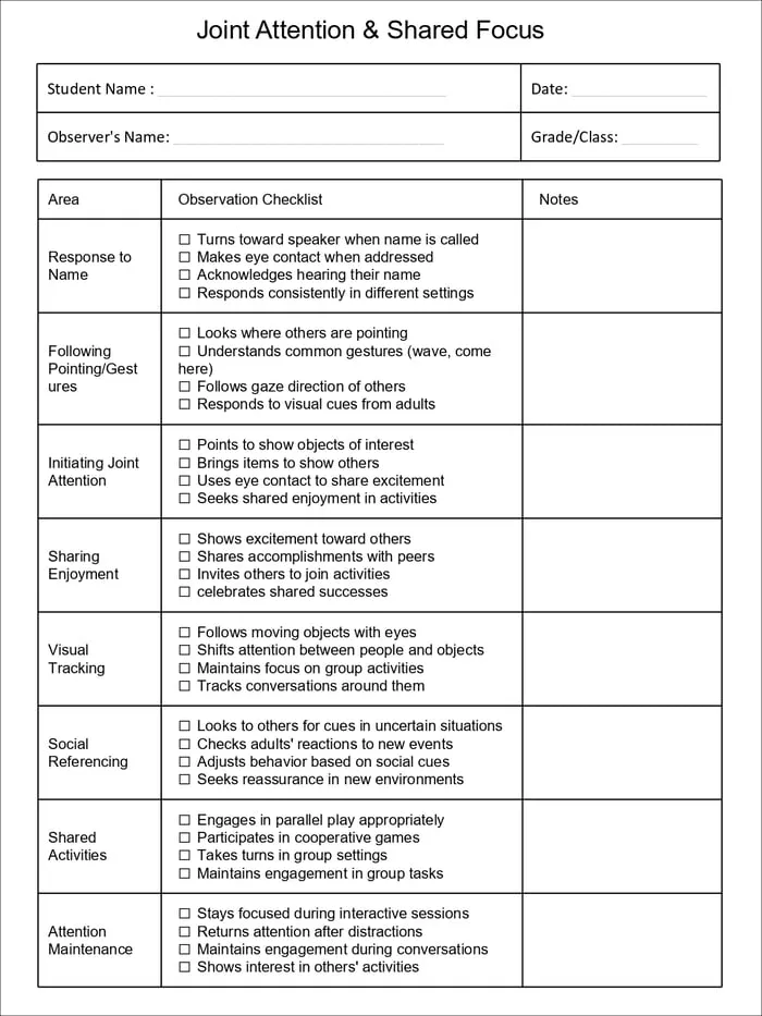 social skills checklist printable pages preview