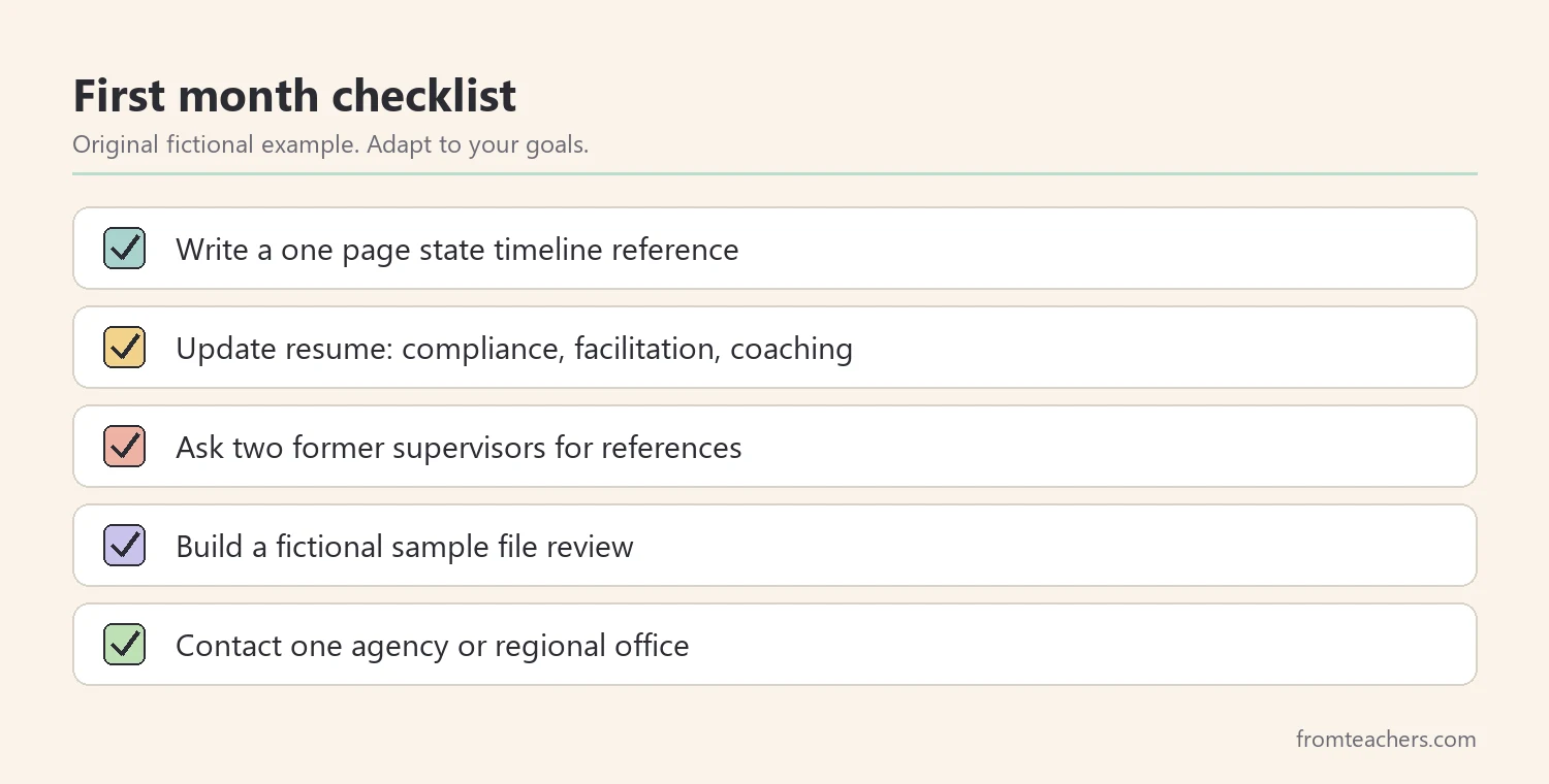 Checklist of first steps for a new special education consultant