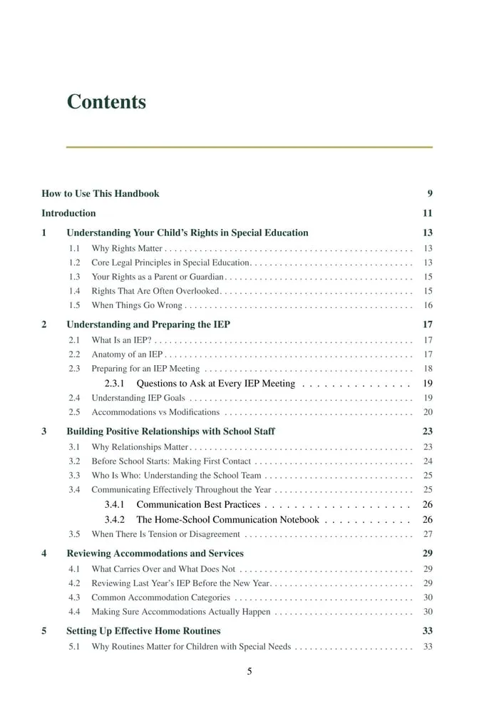 special education parent rights printable pages preview
