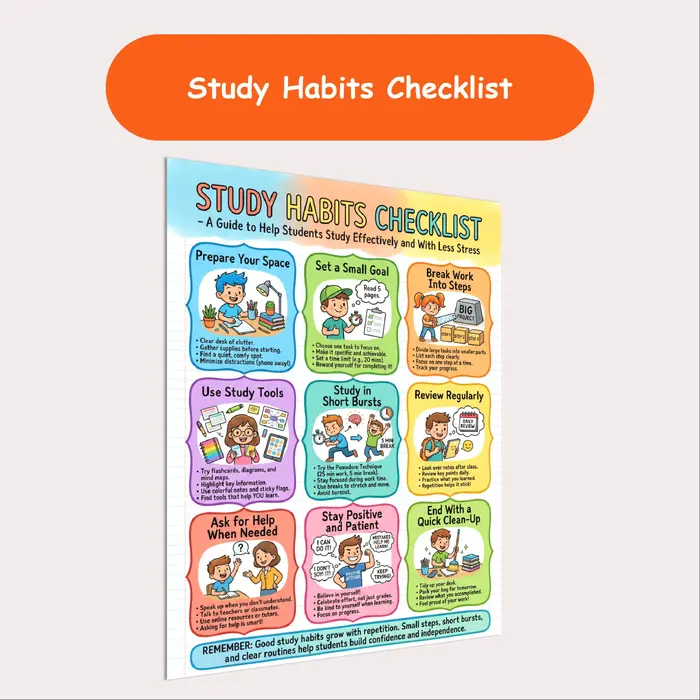 study habits checklist resource cover