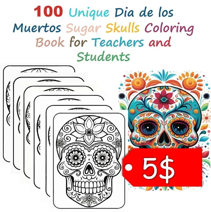 sugar skull coloring activities resource cover