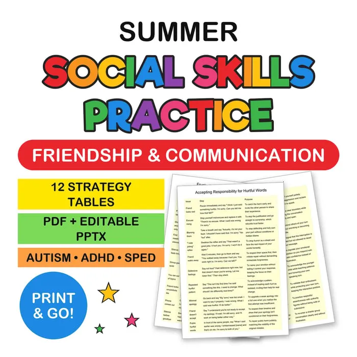 summer social skills resource cover