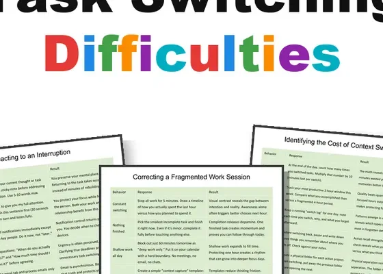 task switching strategies printable pages preview
