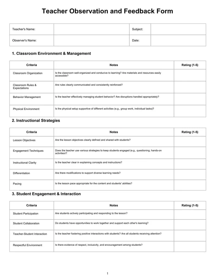 teacher observation feedback resource cover