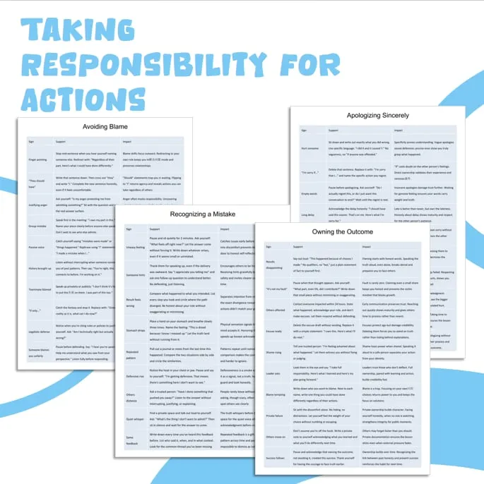 teaching kids accountability resource cover
