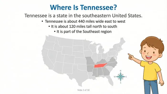 Tennessee facts for kids printable pages preview