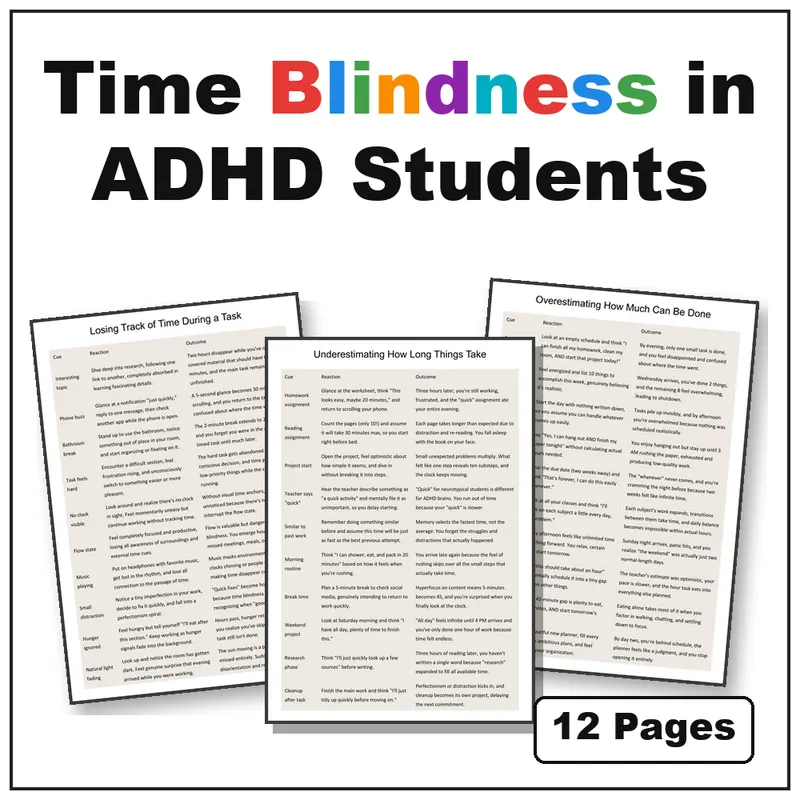 time blindness strategies resource cover
