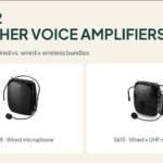 Two ZOWEETEK teacher voice amplifiers: Z258 wired and S615 wired plus UHF wireless microphones