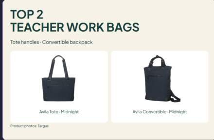 2 Teacher Work Bags Compared: Avila Tote vs. Convertible Backpack