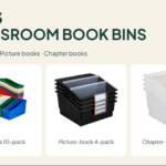 Top 3 classroom book bins: ECR4Kids linking bins, Really Good Stuff picture-book bins and chapter-book bins