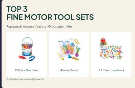 3 Classroom Fine Motor Tool Sets Compared: Tweezers, Variety and Group Packs