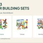 Three gear building sets compared: Learning Resources Starter, Deluxe and Build & Bloom
