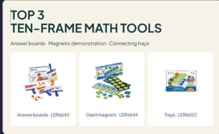 3 Ten-Frame Math Tools: Answer Boards, Giant Magnets and Trays