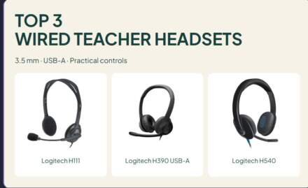 3 Wired Headsets for Teachers: H111, H390 and H540 Compared