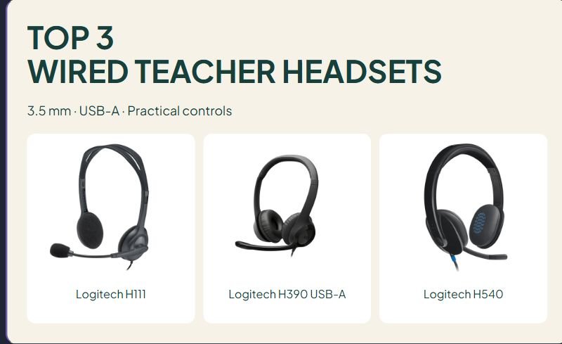 3 Wired Headsets for Teachers: H111, H390 and H540 Compared