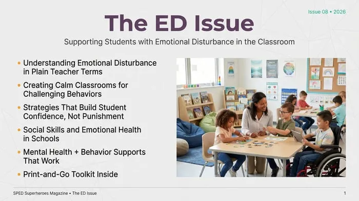 The ED Issue magazine cover about supporting students with emotional disturbance in the classroom