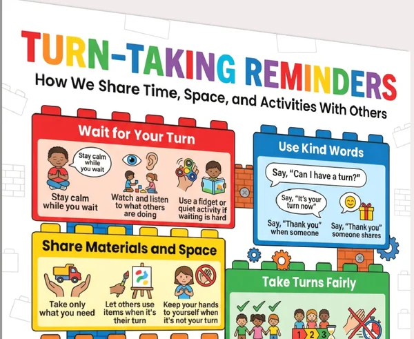 turn-taking skills printable pages preview