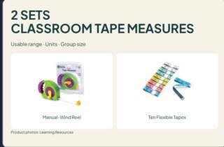 2 Classroom Tape Measure Options: Manual-Wind Reel or Ten-Pack?