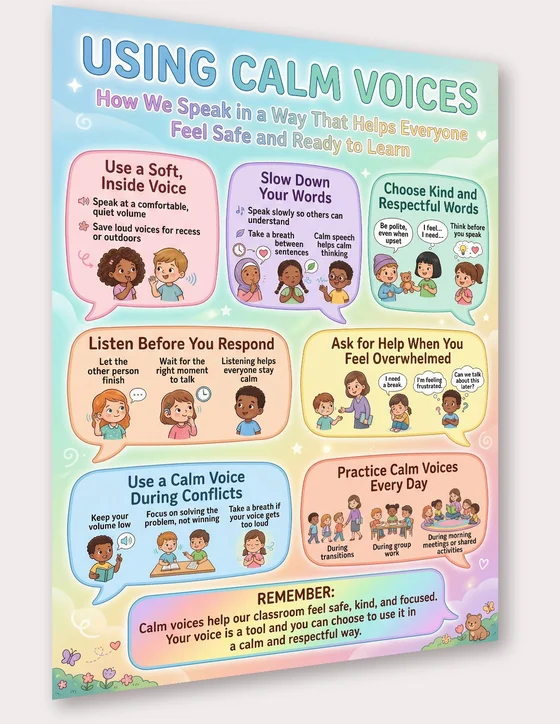 using calm voices poster preview