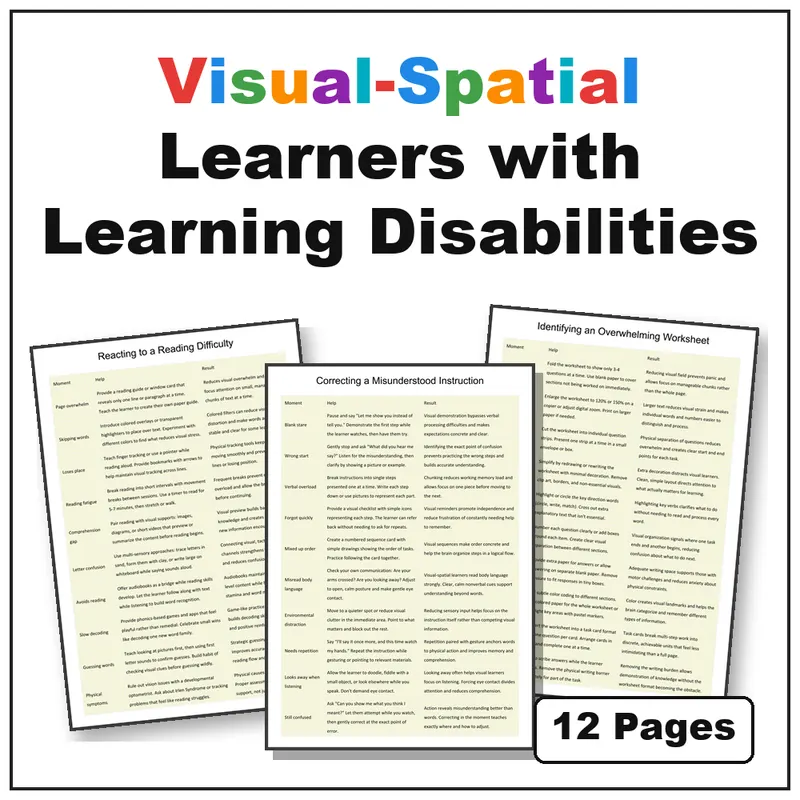 visual-spatial learners resource cover