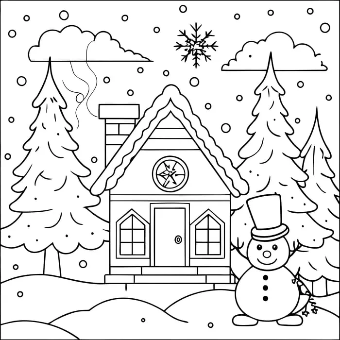 winter coloring pages resource cover