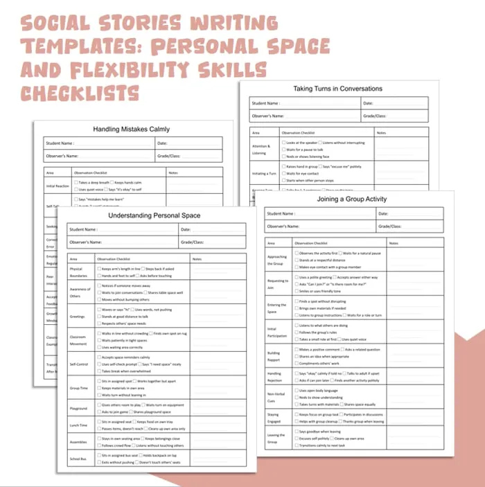 writing social stories resource cover